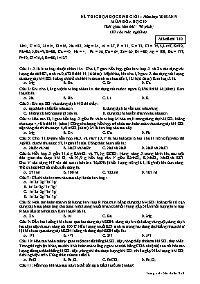 Đề thi chọn học sinh giỏi môn Hóa học Lớp 10 - Mã đề 210 - Năm học 2018-2019